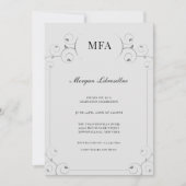 Elegant Silver Gray MFA Graduation Party Invitation (Front)