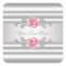 Elegant Silver Gray Pink Rose Stickers