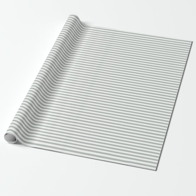 Elegant Silver Gray Stripes Wrapping Paper (Unrolled)
