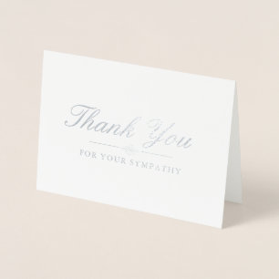 Elegant Silver & Gray Sympathy Thank You Foil Card