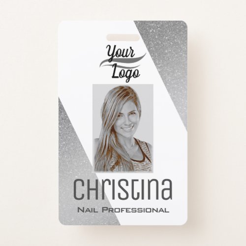 Elegant Silver Gray Triangle Modern Stylish Chic Badge