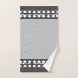 Elegant Silver Gray & White Bath Towel Set
