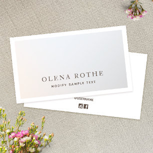 Elegant Silver Gray White Border Professional Cal Calling Card