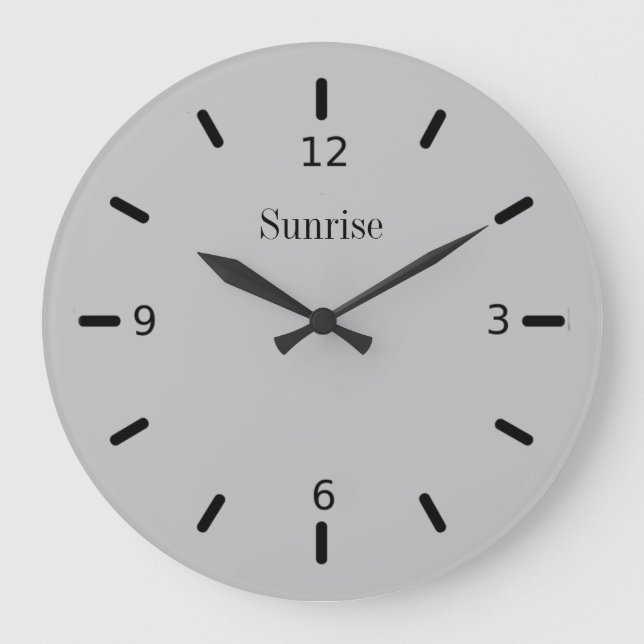 Elegant Silver Grey Large Clock (Front)