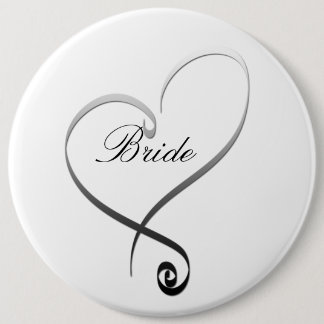 Elegant silver heart DIY Template Button
