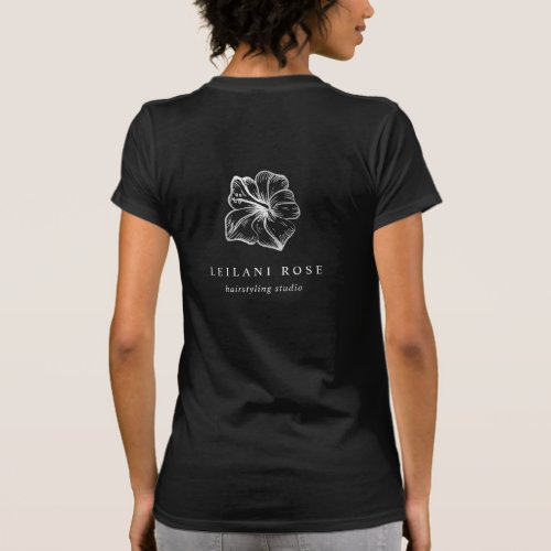 Elegant Silver Hibiscus Flower Business Logo T_Shirt