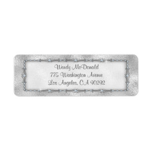 Elegant Silver Jeweled Return Address Labels