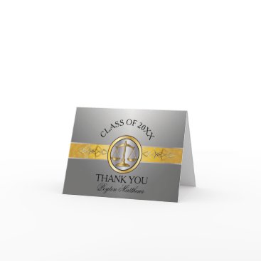 Elegant Silver Law School Graduation Thank You Elegant Silver Law School Graduation Thank You
