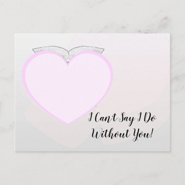 Elegant Silver Leaves Will You Be My Bridesmaid Postcard (Front)