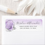 Elegant Silver Light Purple Rose Return Address Label