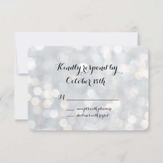 Elegant Silver Lights RSVP Card (Front)