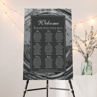 Elegant Silver Liquid Chrome Water Wedding Foam Board