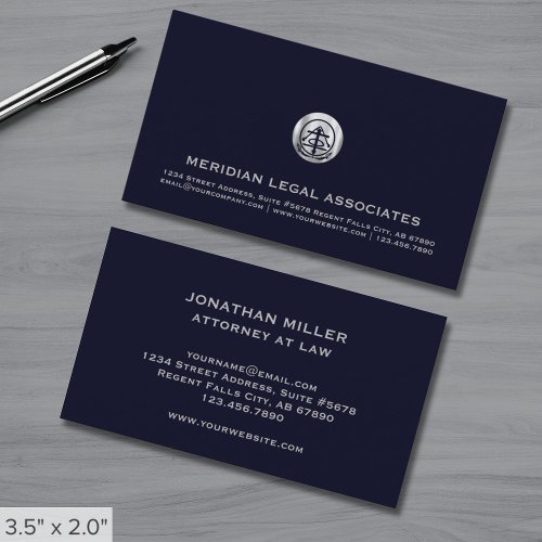 Elegant Silver Logo Professional Business Card