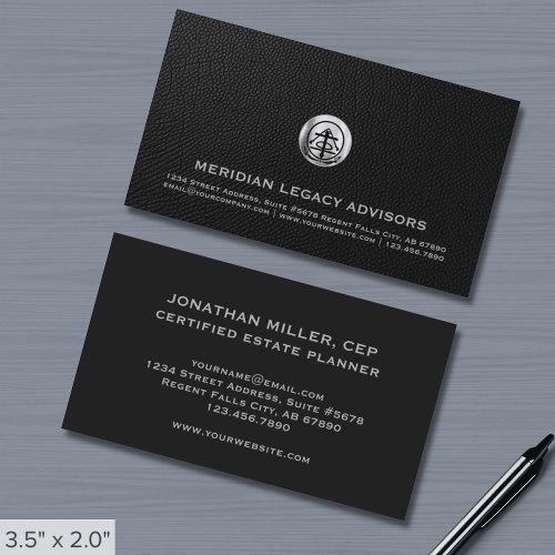 Elegant Silver Logo Professional Business Card