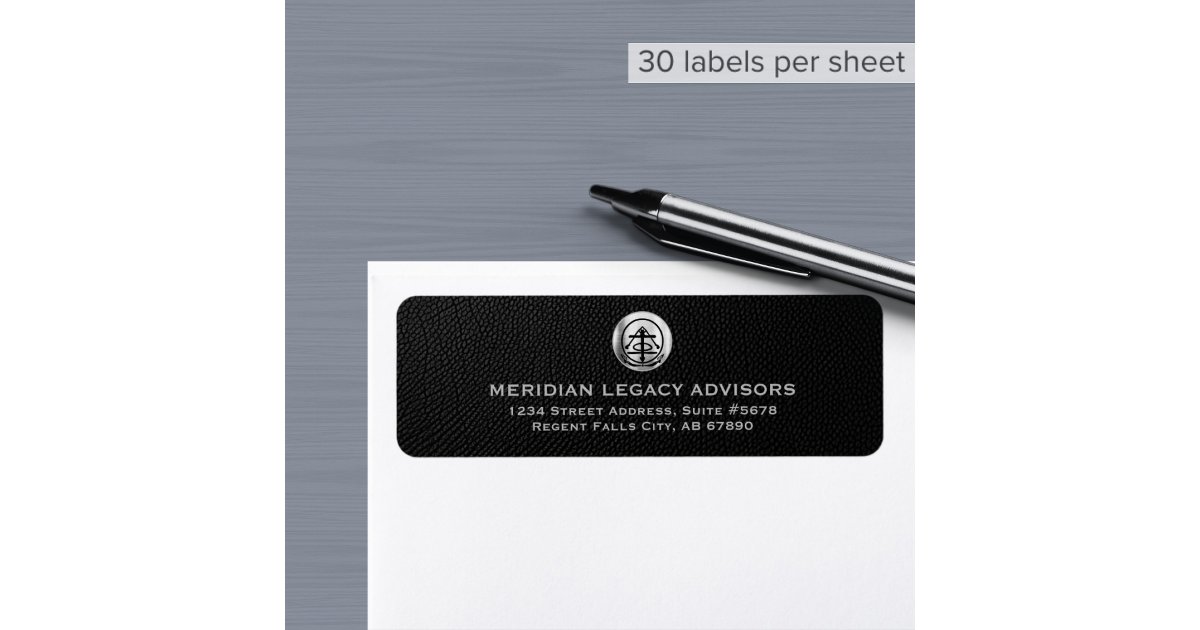 Elegant Silver Logo Return Label | Zazzle
