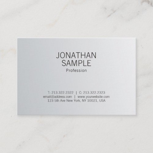 Elegant Silver Look Professional Minimalist Plain Business Card