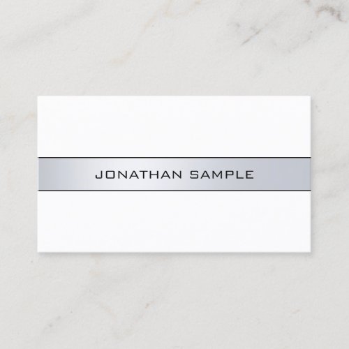 Elegant Silver Look Simple Design Trendy Plain Business Card