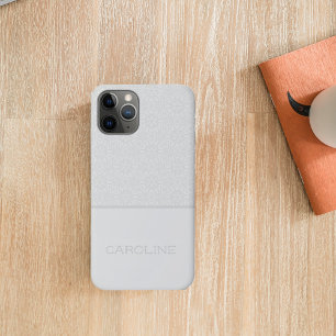 Elegant Silver Mandala Pattern on White Name iPhone 11 Pro Case