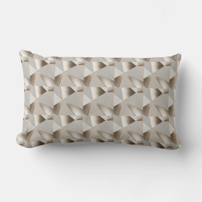 Elegant Silver Marble Reversible Lumbar Pillow (Front)