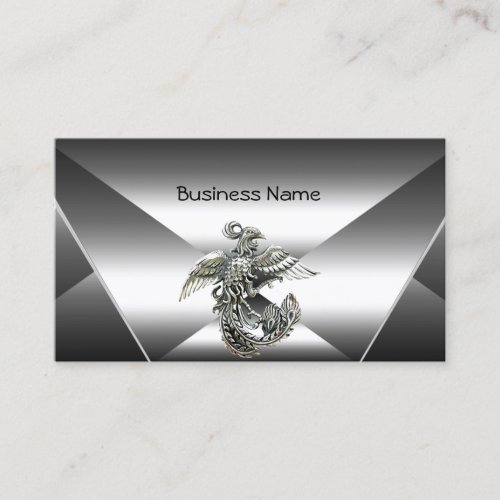 Elegant Silver Metal Look Chrome Jewel Business Business Card