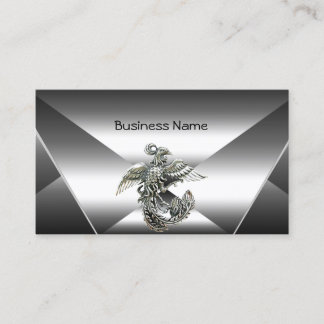 Elegant Silver Metal Look Chrome Jewel Business Card