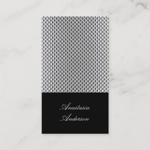 Elegant Silver Metal Profile Card Business Cards