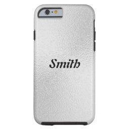 Elegant Silver Minimal Personalized Name Monogram Tough iPhone 6 Case