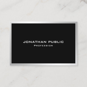 Elegant Silver Minimalist Design Modern Template Business Card