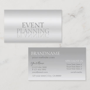 Elegant Silver Mirror Font Professional Stylish Business Card