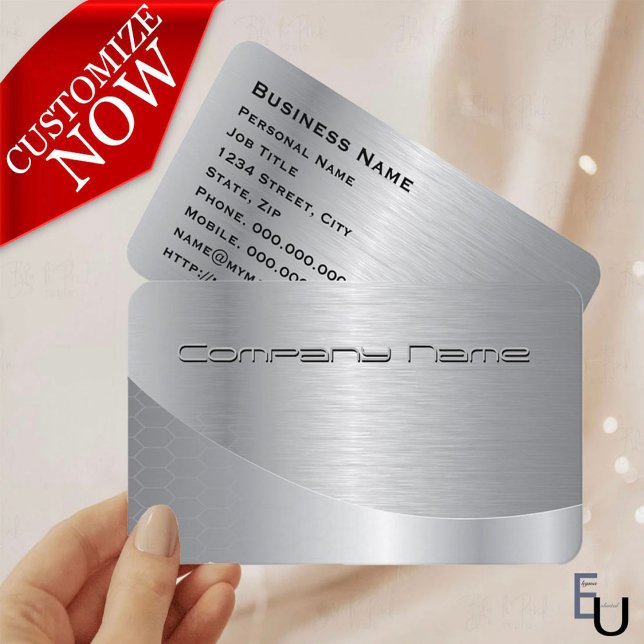 Elegant Silver Modern Corporate Business Card (Creator Uploaded)