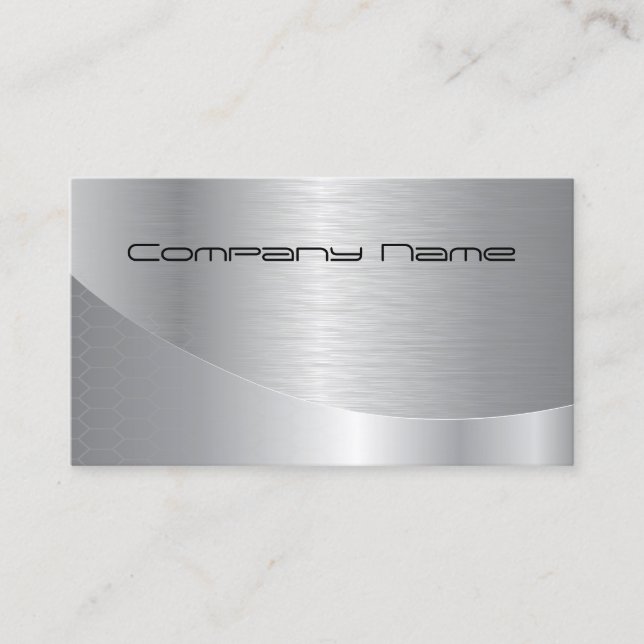 Elegant Silver Modern Corporate Business Card (Front)