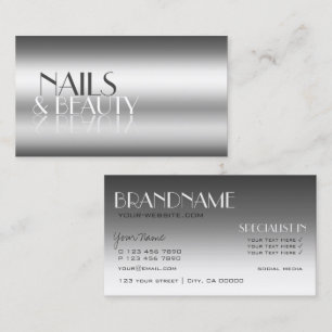 Elegant Silver Modern Mirror Letters Professional Business Card