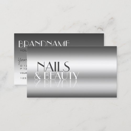 Elegant Silver Modern Mirror Letters Professional Business Card