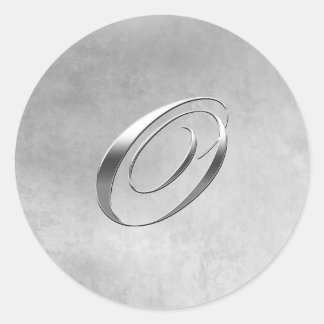 Elegant Silver Monogram O Sticker