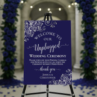 Elegant Silver & Navy Unplugged Wedding Ceremony