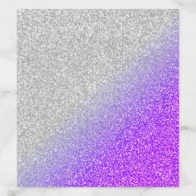 Elegant silver ombre purple glitter envelope liner (Design)