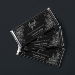Elegant Silver on Black Chic Wedding Thank You Hershey Bar Favors<br><div class="desc">These chocolate bar wedding favors are elegant stylish and classy. They feature a classic black design with ornate silver gray faux foil curls and swirls and fancy script calligraphy reading: Thank You for celebrating with us. there is space for the names of the couple and the wedding date. Wonderful way...</div>