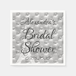 Elegant Silver Paris France Bridal Shower Napkins