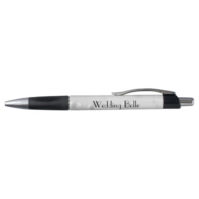 Elegant Silver Pearls personalised Wedding Belle Pen (Top)