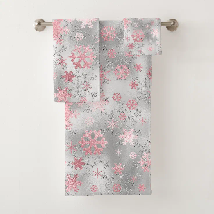 snowflake bath towels