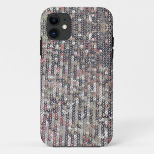 Elegant silver pink girly glitter sequins iPhone 11 case