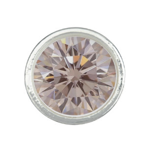 Elegant Silver-Plated Ring with Diamond and Floral