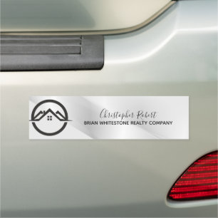 Elegant Silver Real Estate Car Magnet