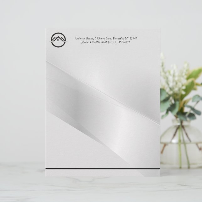 Elegant Silver Real Estate Letterhead (Standing Front)