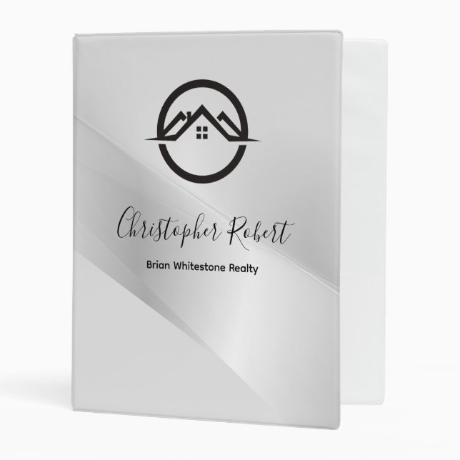 Elegant Silver Real Estate Mini Binder (Front/Inside)