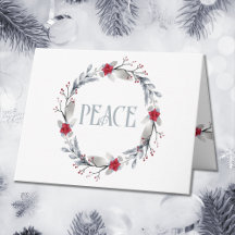 Elegant Silver Red Wreath Festive