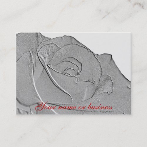 Elegant Silver  Rose Business Card