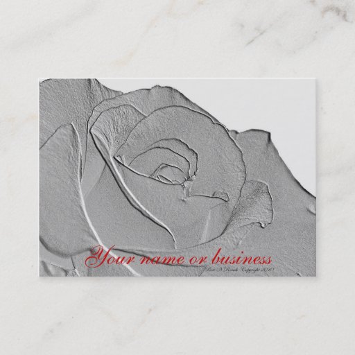 Customizable Elegant Silver  Rose Business Card