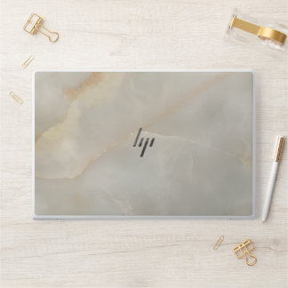 Elegant Silver & Rose Gold Marble HP Laptop Skin