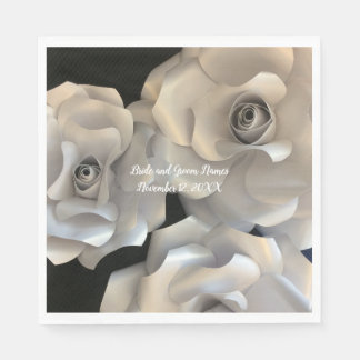 Elegant Silver Roses Napkins